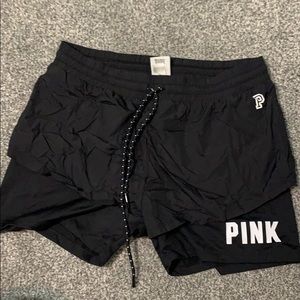 black athletic shorts